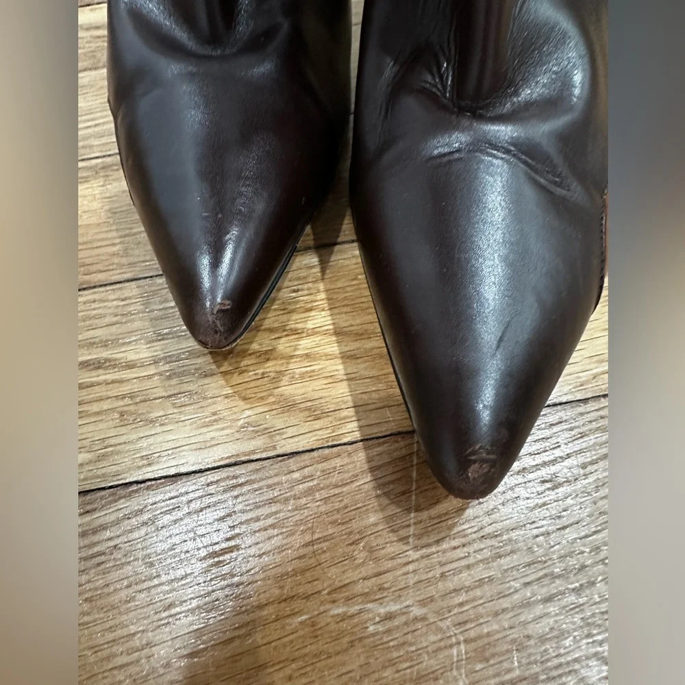 Bottega Veneta moodec Flame ankle booties brown orange heeled boot SZ 38/8 - Picture 8 of 9